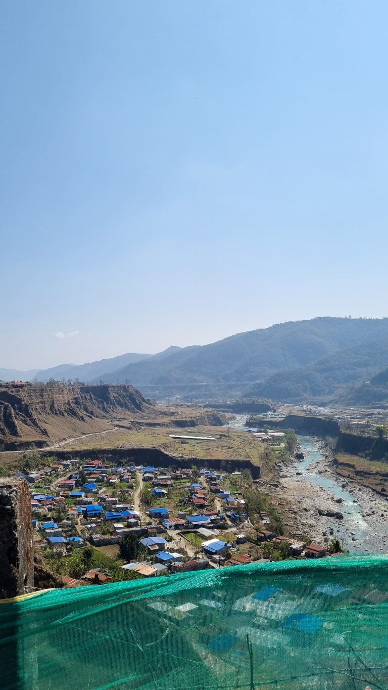 The top view of an area situated in Pokhara valley, Nepal.