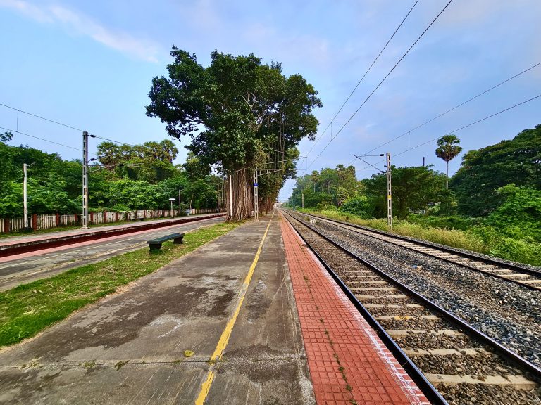 Muthalamada Railway Station, an evening view. Located in Palakkad, Kerala.