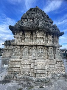 Marvellous stone craving works. An evening view of Lakshminarasimha Temple’s backyard. A 13th century monument. Located in Javagal, Hassan District, Karnataka.