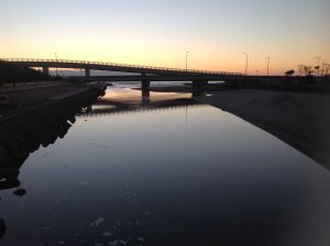 千葉県九十九里町　真亀川の河口　/　Mouth of Magamegawa River, Kujukuri Town, Chiba Prefecture