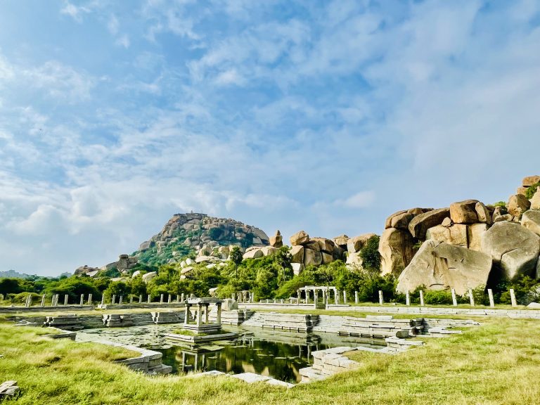 An ancient pond in Hampi, Karnataka.