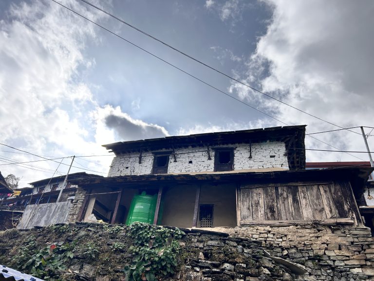 A lone traditional house within the Nepalese community.