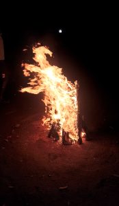 campfire, fiery blaze