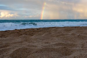 Rainbow over a beach in San Juan, Puerto Rico