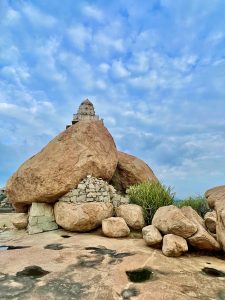 Backside view of a rock temple. From Hampi, Karnataka. 