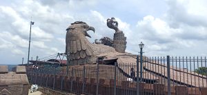 Jatayu rock sculpture - the world’s largest bird sculpture in Jatayu Earth Center at Chadayamangalam in Kollam district of Kerala, India.