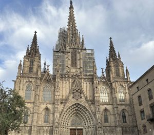 A view of Barcelona Cathedral in Barcelona.
