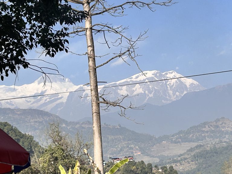 A captivating snowy panorama captured from Pokhara.