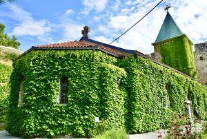 The greenish Ru?ica Church. Located in Belgrade Fortress, Serbia.