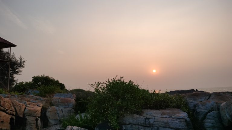 Sunset at Malvan beach, rock garden sun set point