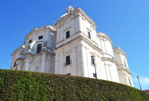 Side view of National Pantheon/Church of Santa Engrácia dome. Lisbon, Portugal.