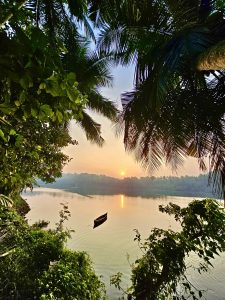 Sunrise at Chaliyar river. From Perumanna, Kozhikode, Kerala. 