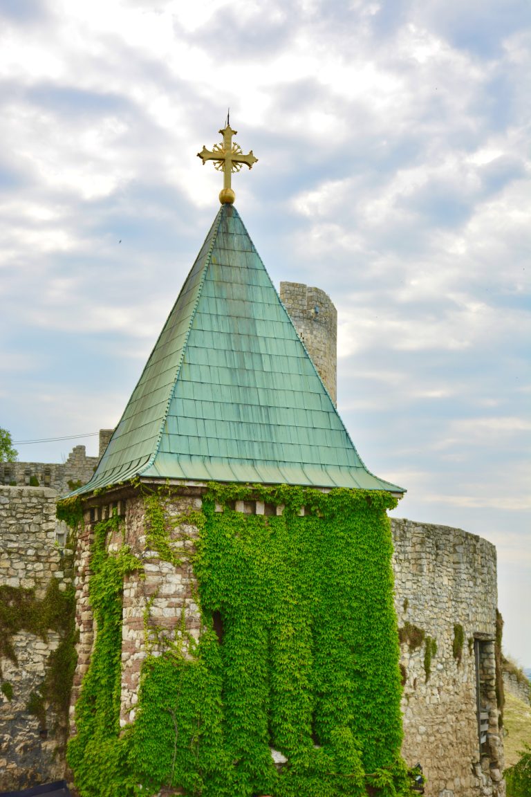 A long view of Ru?ica Church’s roof. Located in Belgrade Fortress, Serbia.