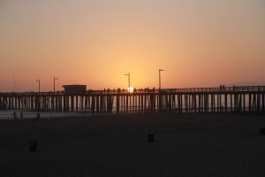 Pismo Pier in California at sunset
