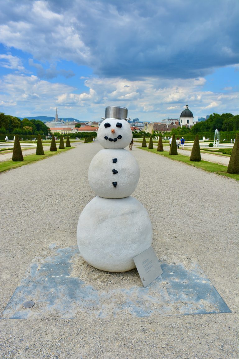 A snow man sculpture. From Belvedere Palace, Vienna.