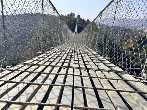 A suspension bridge near Lalitpur! 