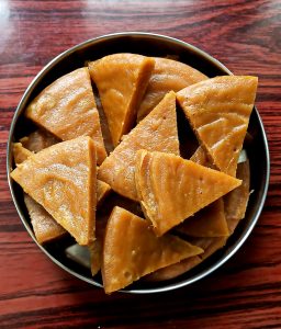 Chakka Appam - is a traditional tea-time snack made with ripe jackfruit, jaggery, coconut, and homemade roasted rice flour.