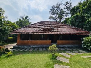 Close view of a vintage home. Now a memorial for O V Vijayan, a renowned author & cartoonist. Thasarak, Palakkad, Kerala.