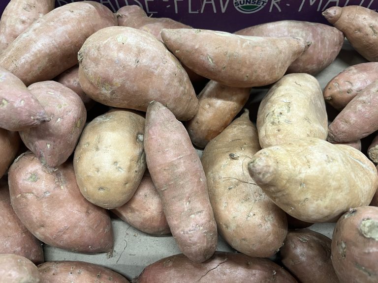 Potatoes in a pile.