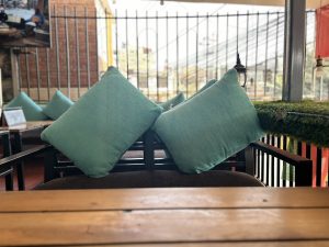 Additional pillow support for restaurant seating!