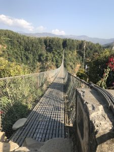 156 meter height and 347 meter length long pedestrian suspension bridge connected to Baglung and Parbat, Nepal.