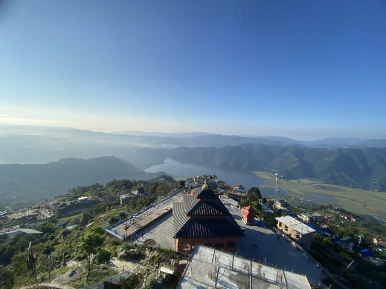 View from a mountyin, looking at a lake