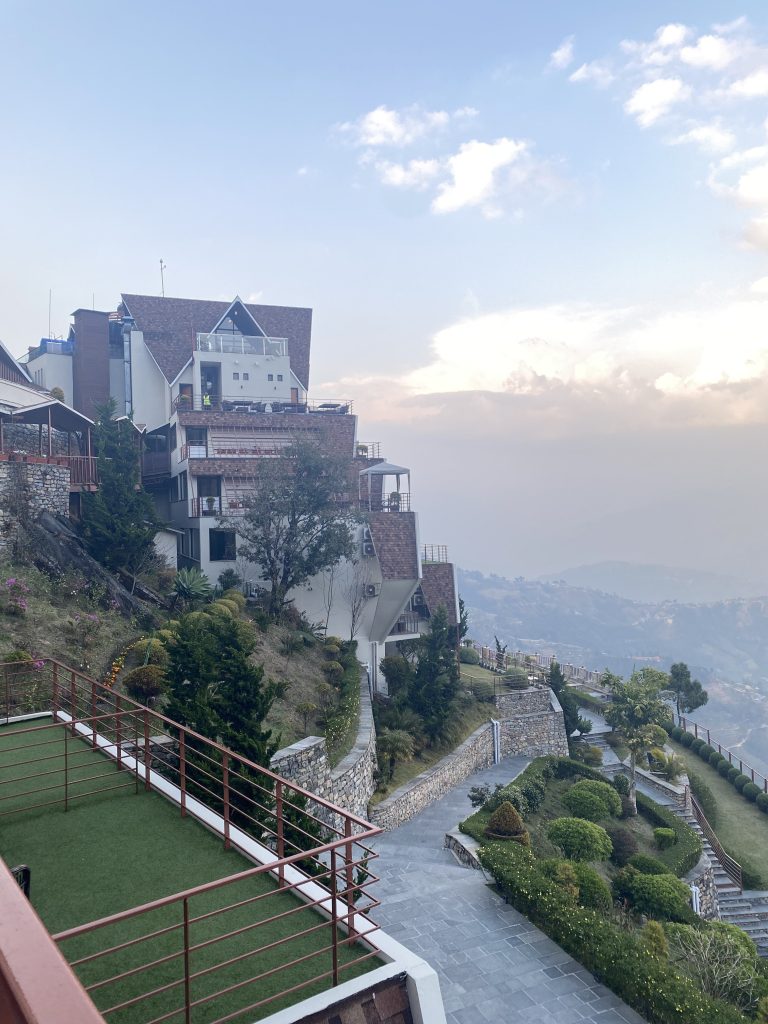 Beautiful house at the top of hill with its beautiful garden