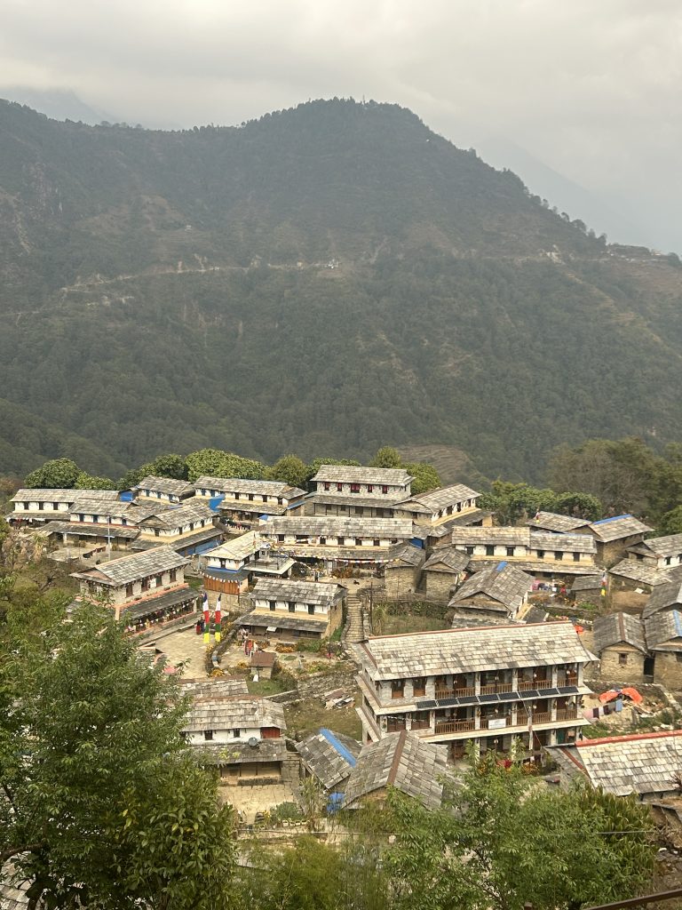 Scenic panorama of the Gurung village of Ghandruk.