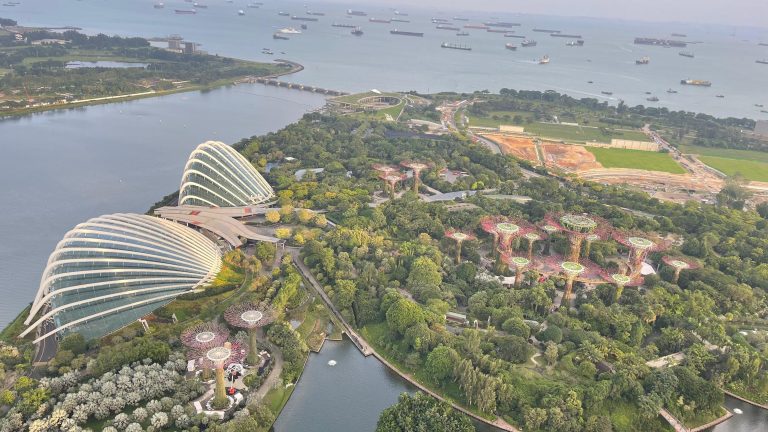 An aerial view of Singapore