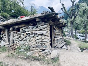 A traditional stone house at Aaru Valley, Kashmir.
