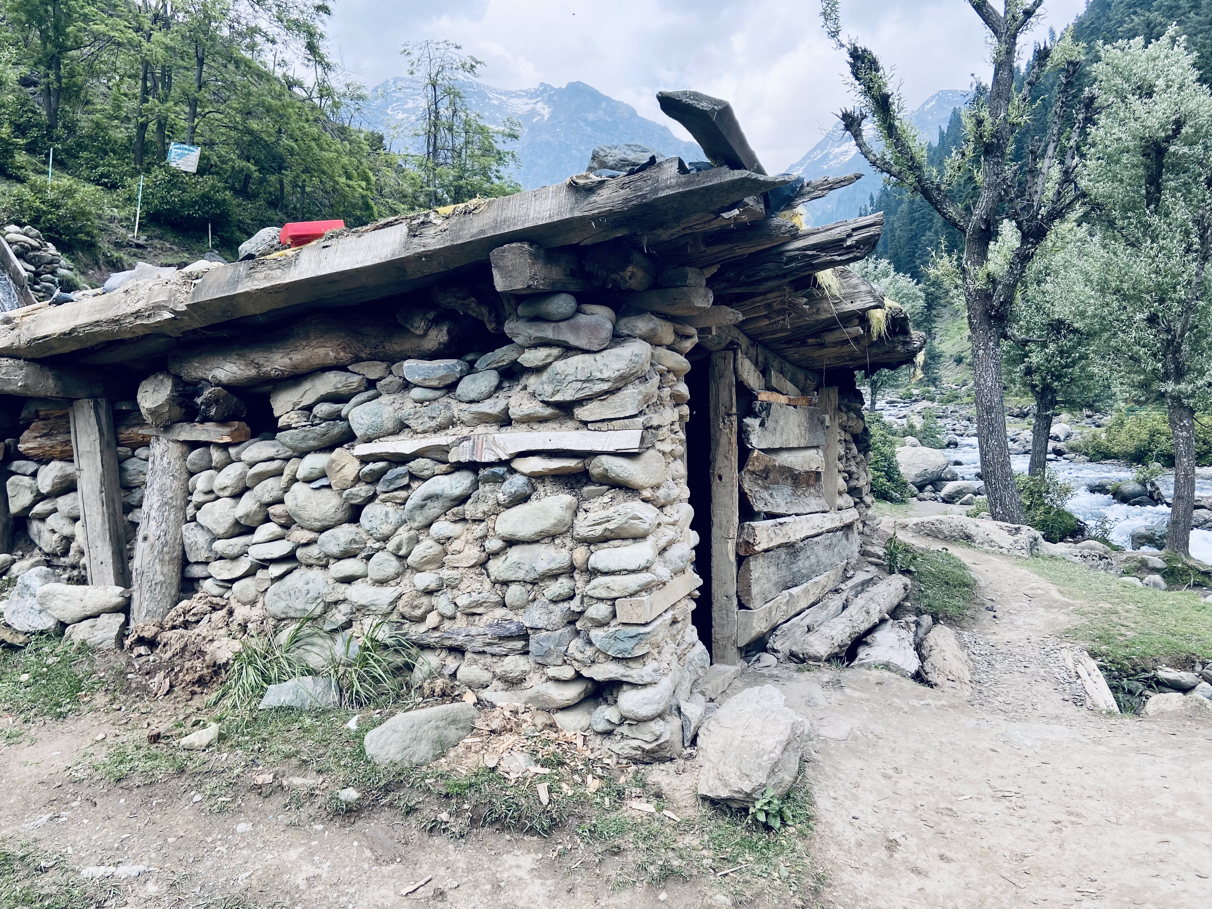 A traditional stone house at Aaru Valley, Kashmir.