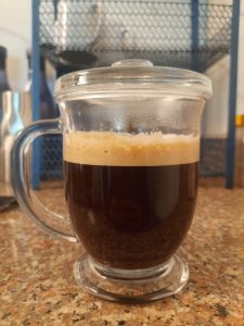 Coffee in a clear mug
