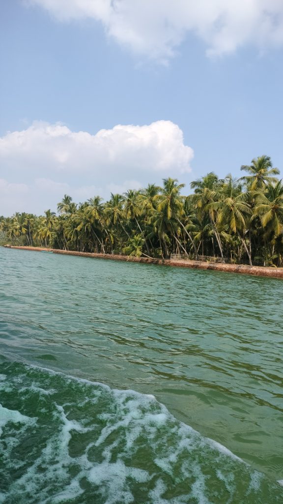 A photo capturing the serene beauty of beach known as mini kerla opposite side of Devbag beach.