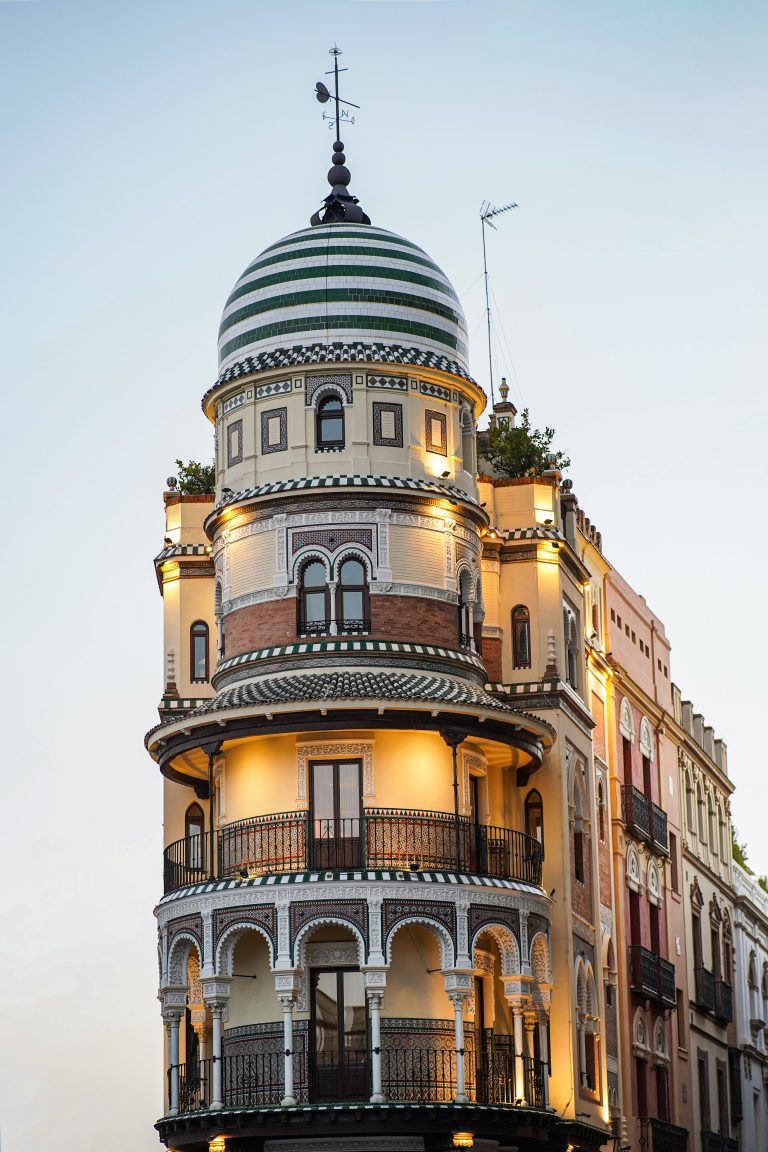 Beautiful isolated building in the center of Sevilla, Spain.