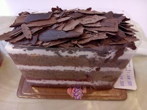 A slice of black forest cake