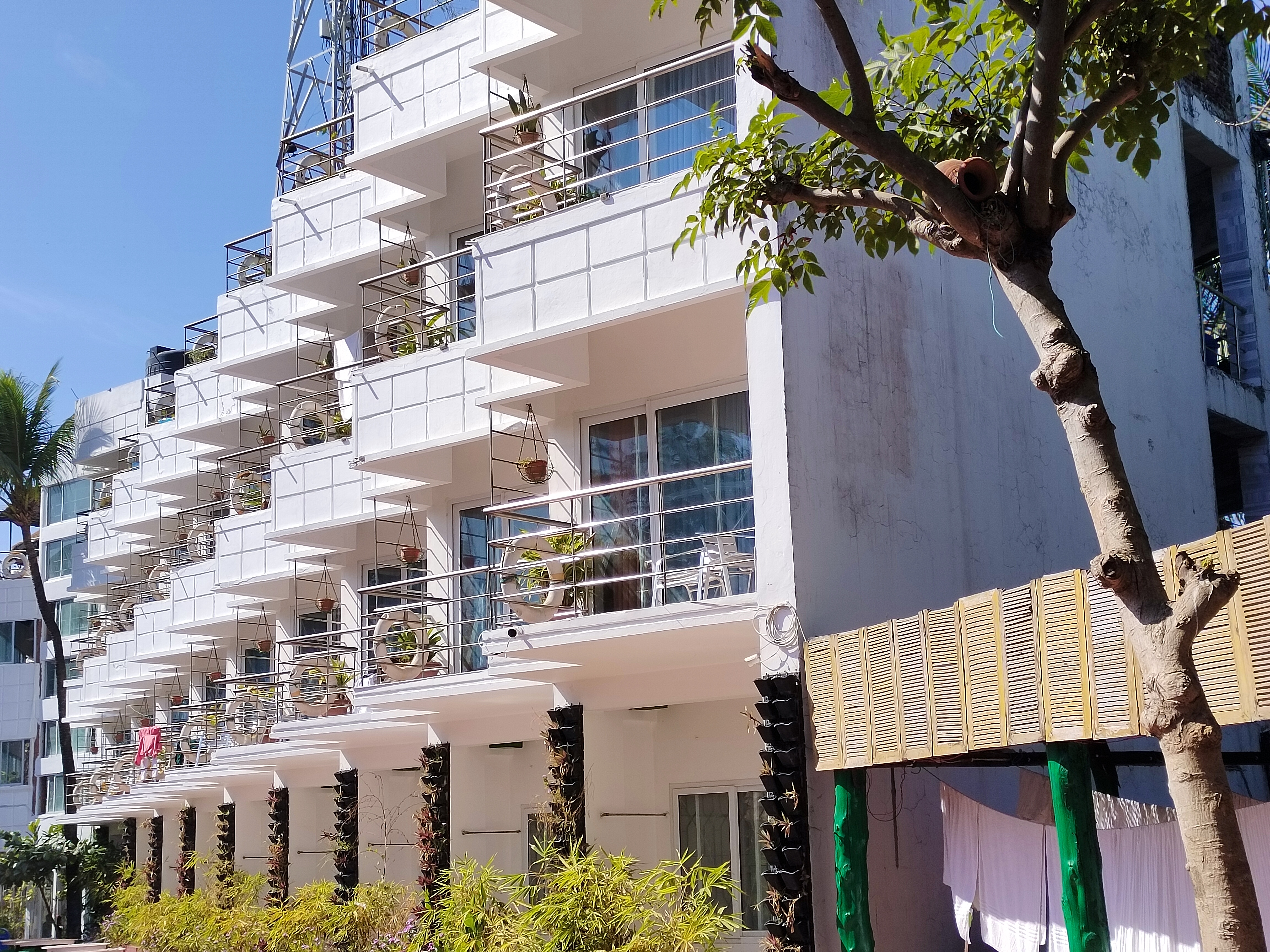 White balcony of a hotel