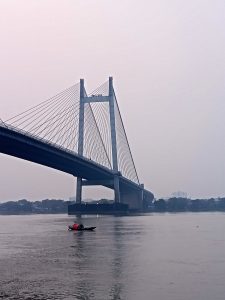 Vidyasagar Bridge, also known as the Second Hooghly Bridge, over the Hooghly River in Kolkata, West Bengal, India. 