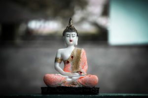 A peaceful Bhudha figure.
