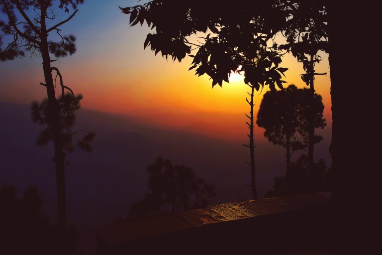 sunset near kasardevi temple located in almora