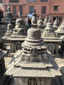 Echoes of devotion etched in stone. These miniature stupas, a symbol of ancient spirituality and architectural finesse, stand as a reminder of a sacred past amidst the modern world. #AncientArt #SpiritualHeritage 
