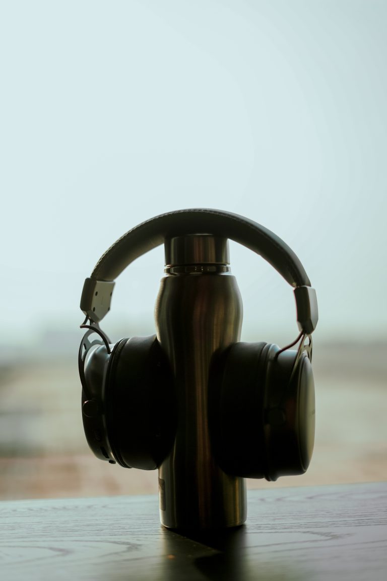 Water bottle with headphones