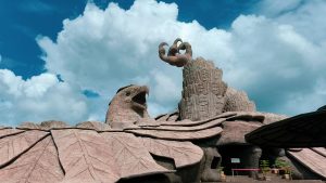 View of world's largest bird sculpture Jatayu Earth Centre.