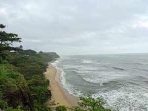 View of the beach from the top of Varkala cliff in Trivandrum kerala.