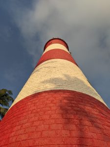 A view from the bottom of the world-famous Kovalam lighthouse in Trivandrum, Kerala
