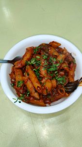View larger photo: Red sauce pasta in a plate
