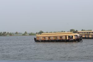 Houseboat in the backwaters of Kerala.
