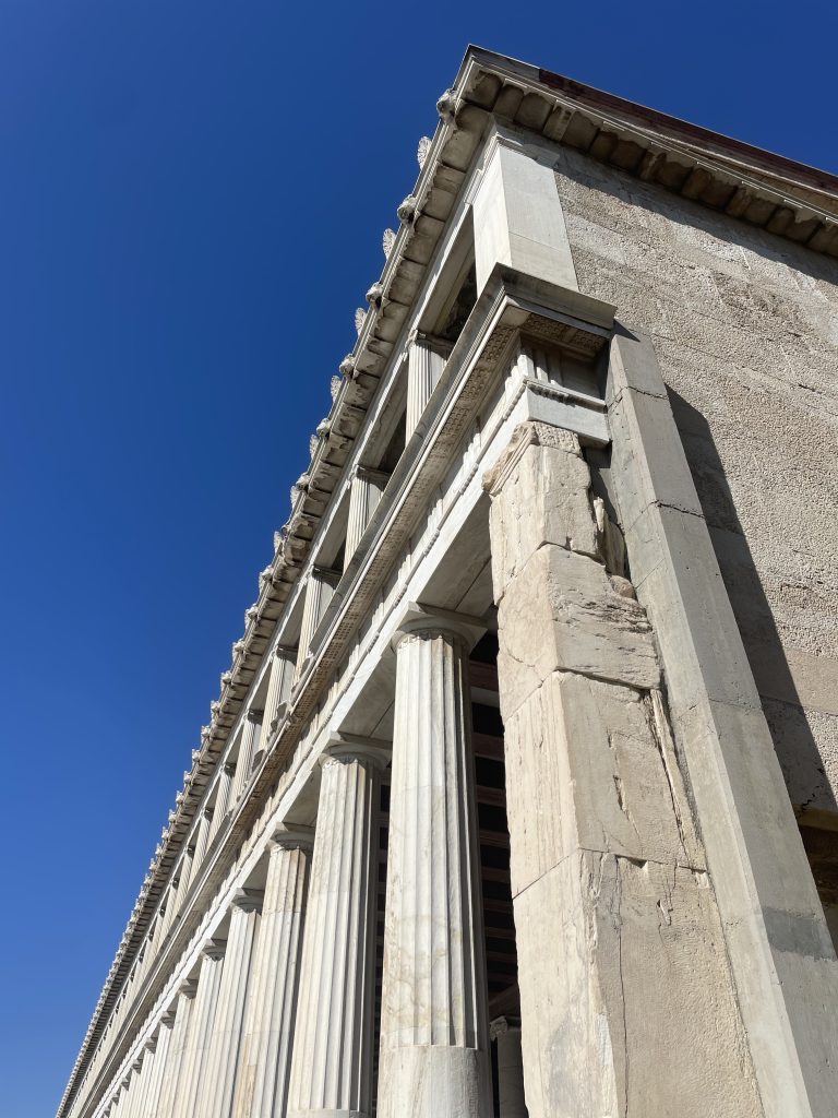 Side View of the Museum of the Ancient Agora in Athens(Stoa of Attalos).