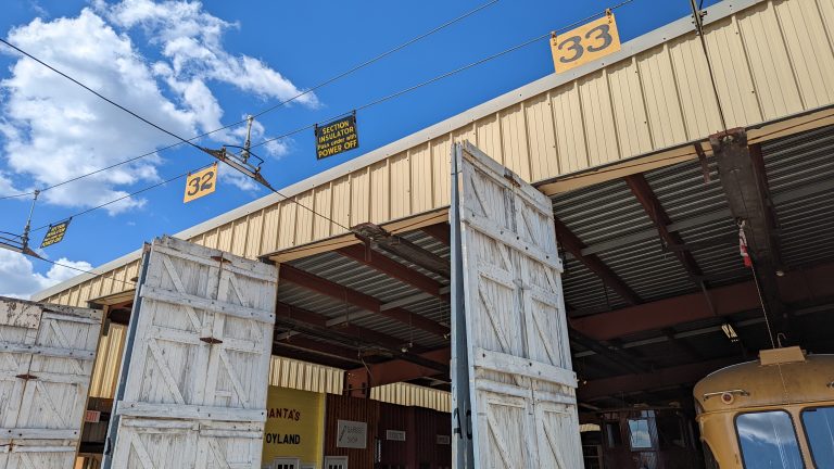 The junction gates where active trains at the museum are stored in Ontario, Canada.