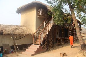 A typical village house in Shantiniketan
