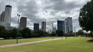 Ferris Wheel and city skyline at Centennial Olympic Park in Atlanta, Georgia